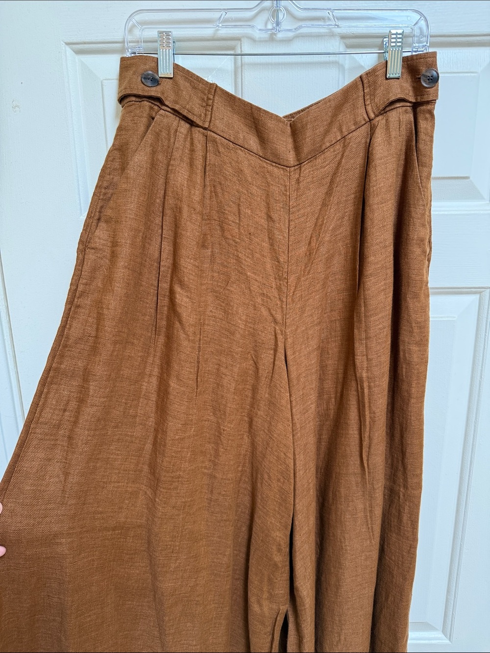New With Tags Banana Republic Brown 100% Linen High Rise Wide Leg Pants 12 Long - Picture 2 of 8